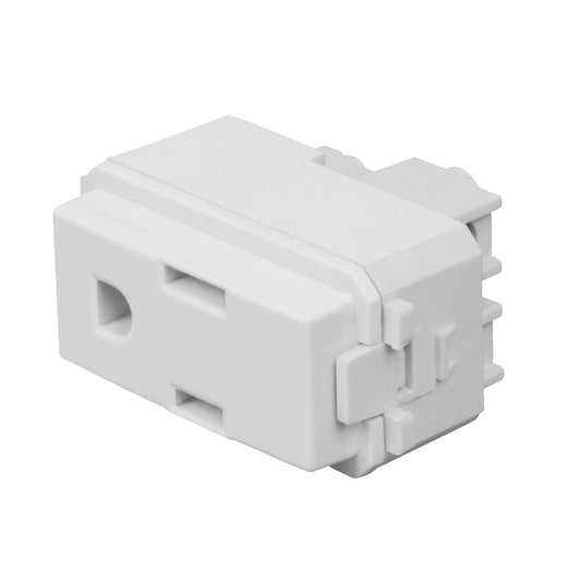 Contacto sencillo, 2 polos + tierra, línea Italiana, blanco Caja con 12, 48131