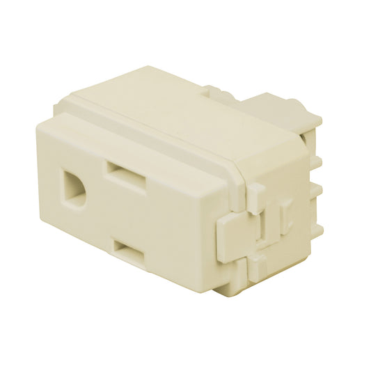 Contacto sencillo, 2 polos + tierra, línea Italiana, marfil Caja con 12, 48112
