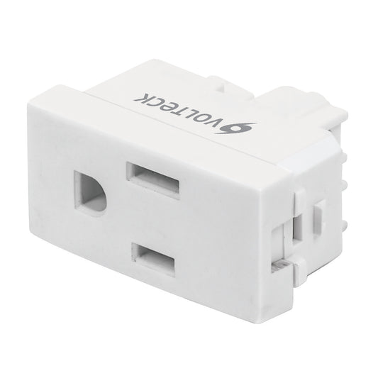 Contacto sencillo, 2 polos + tierra, línea Oslo, blanco Caja con 12, 48317