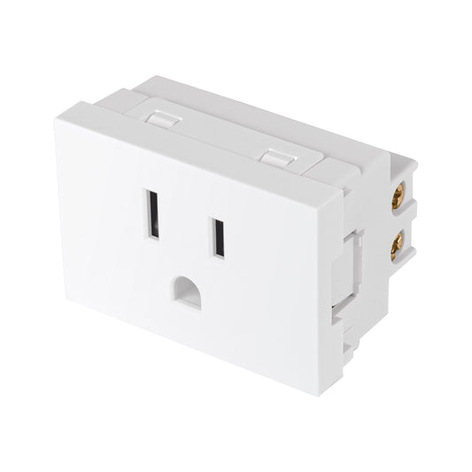 Contacto aterrizado blanco de 1.5 módulos, línea Lisboa Caja con 12, 47948