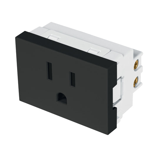 Contacto aterrizado negro de 1.5 módulos, línea Lisboa Caja con 12, 47881