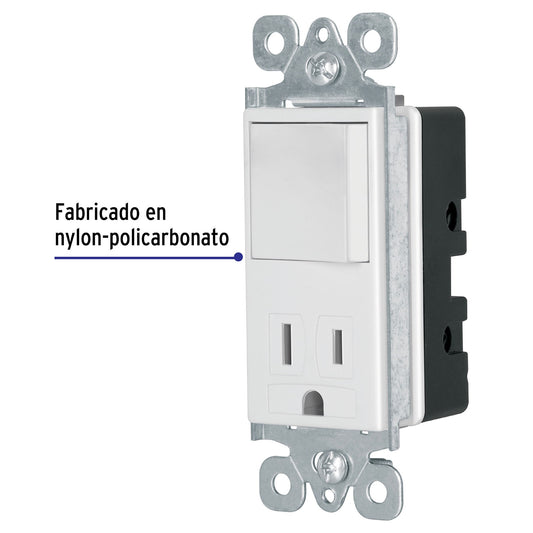 Interruptor-contacto, 2 polos + tierra, Classic, Volteck Caja con 5, 46008