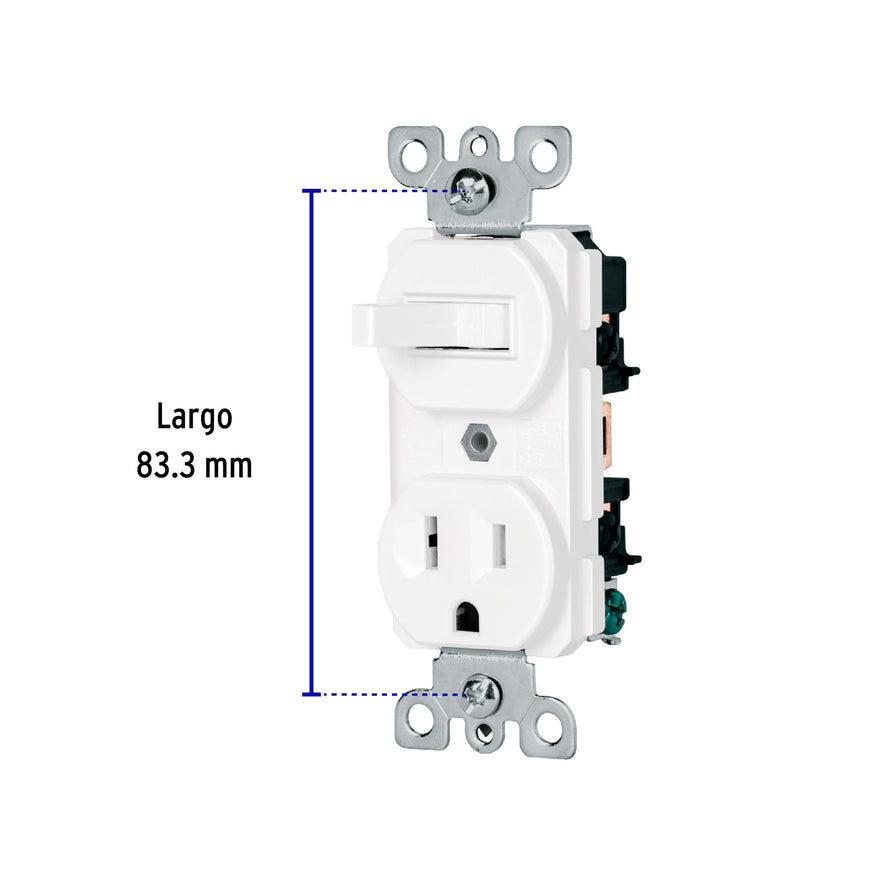 Interruptor de palanca con contacto, Standard, blanco Caja con 10, 47728