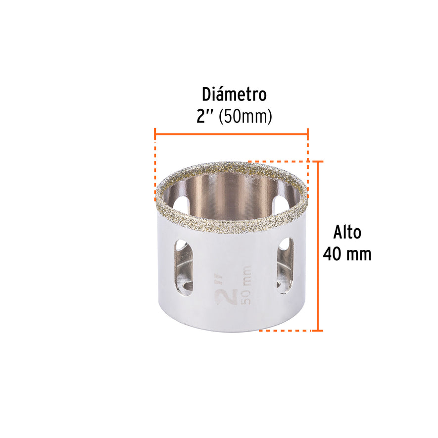 Brocasierra diamante 2' borde continuo, Truper Caja con 2, 17132
