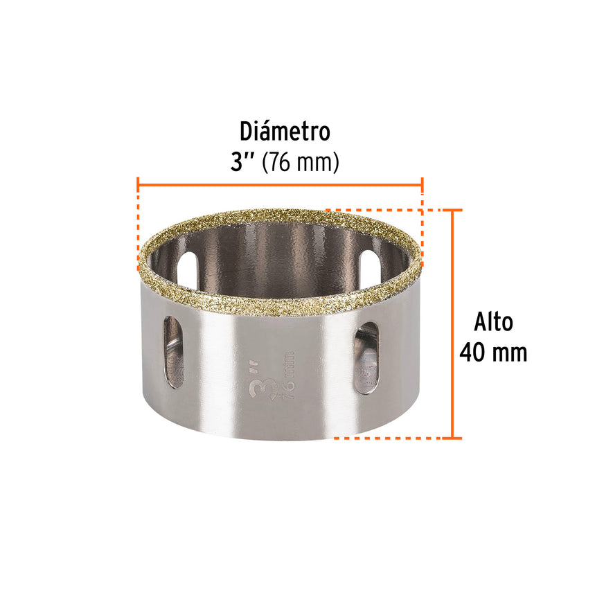Brocasierra diamante 3' borde continuo, Truper, 17136