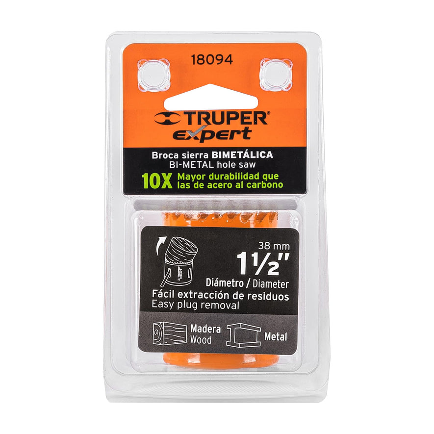 Brocasierra bimetálica 1-1/2', Truper Expert Caja con 3, 18094