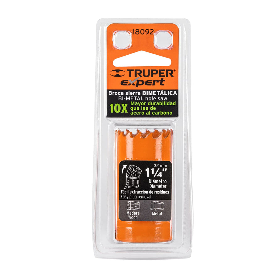 Brocasierra bimetálica 1-1/4', Truper Expert Caja con 3, 18092