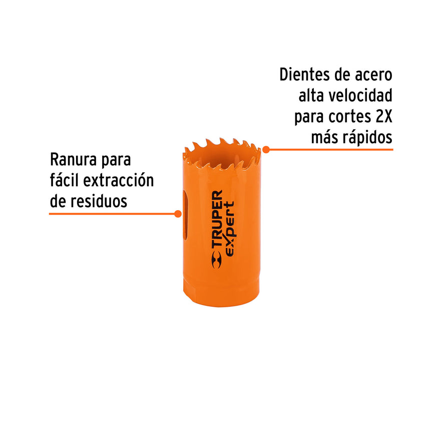 Brocasierra bimetálica 1-3/16', Truper Expert Caja con 3, 18091