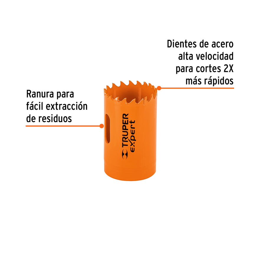 Brocasierra bimetálica 1-3/8', Truper Expert Caja con 3, 18093