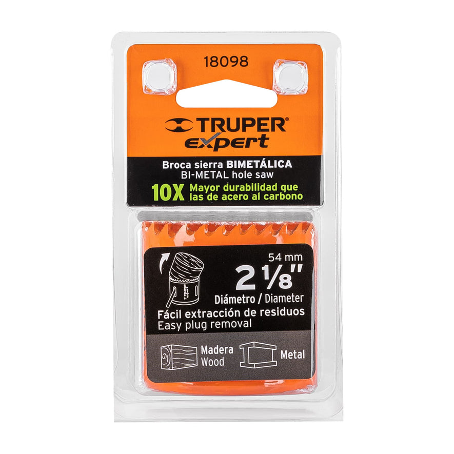 Brocasierra bimetálica 2-1/8', Truper Expert Caja con 3, 18098