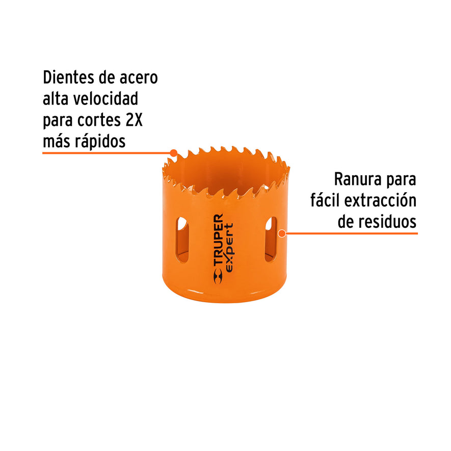 Brocasierra bimetálica 2-1/8', Truper Expert Caja con 3, 18098