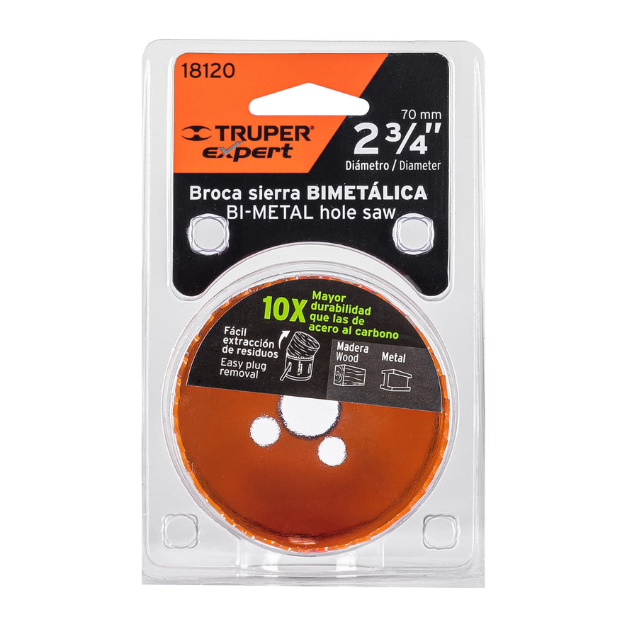 Brocasierra bimetálica 2-3/4', Truper Expert Caja con 3, 18120