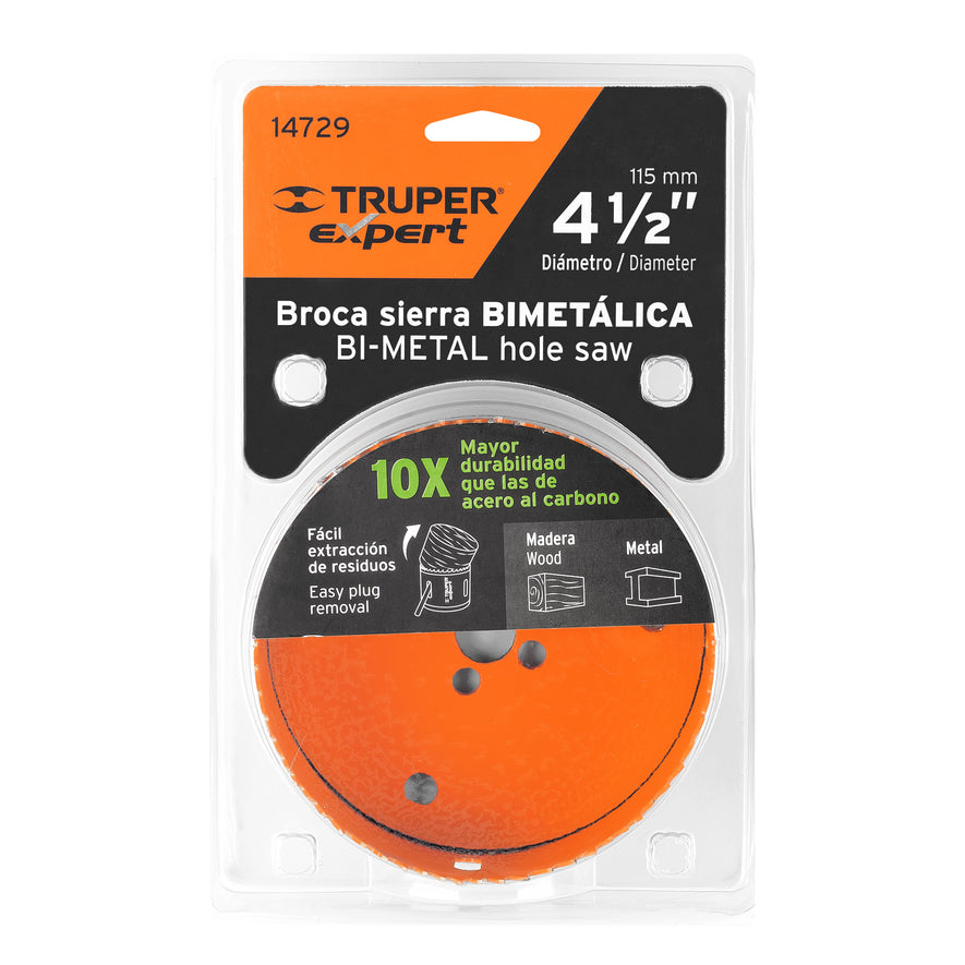 Brocasierra bimetálica 4-1/2', Truper Expert Caja con 3, 14729