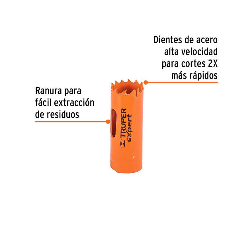 Brocasierra bimetálica 7/8', Truper Expert Caja con 3, 18087