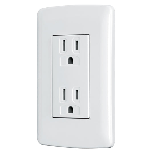 Contacto dúplex aterrizado, color blanco, línea Italiana Caja con 12, 48130