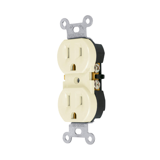 Contacto dúplex, 2 polos 3 hilos, Standard, granel, marfil Caja con 10, 48311