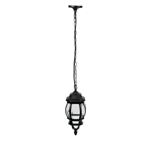 Arbotante tipo farol tradicional colgante p/exterior, negro, 47297