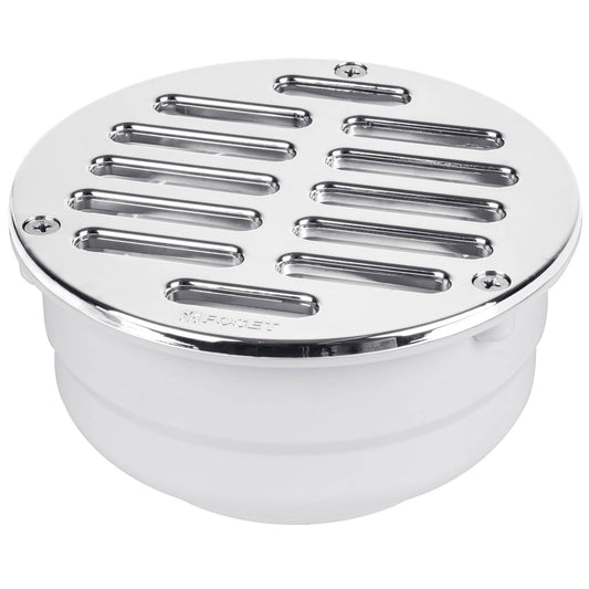 Coladera de ABS con rejilla cromada 5', con tornillos, Foset Caja con 4, 46023