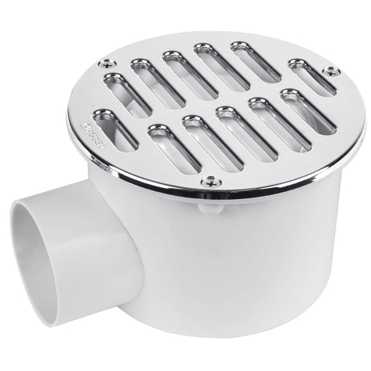 Coladera de ABS salida lateral y rejilla 5', con tornillos Caja con 4, 46024