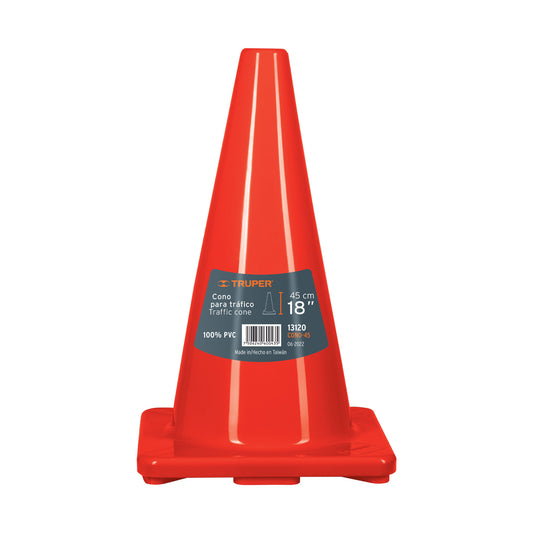 Cono de precaución de 45 cm de PVC, Truper, 13120
