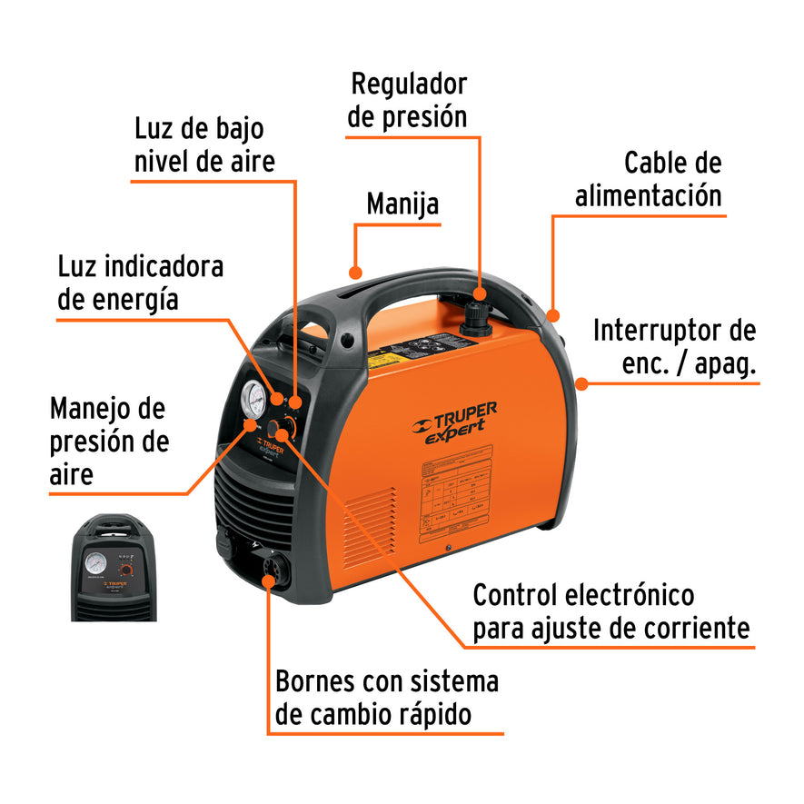 Cortadora de plasma de 60 A, Truper Expert, 17332