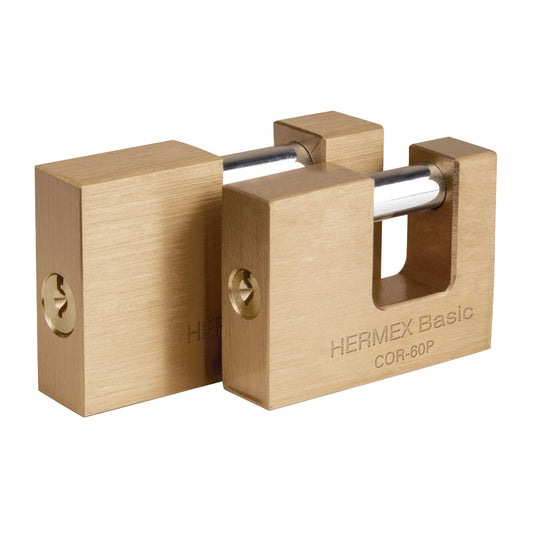 Candado antipalanca 75 mm cuerpo de latón, Hermex Basic Caja con 3, 23512