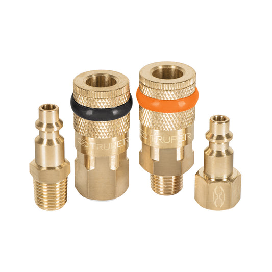 Juego de 4 piezas, coples y conectores rápidos de latón Caja con 6, 19080