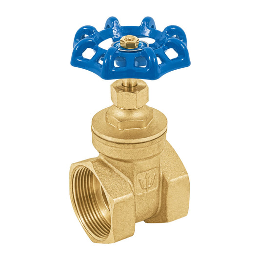 Válvula de compuerta de latón roscable de 1 1/2', Foset Caja con 6, 49021