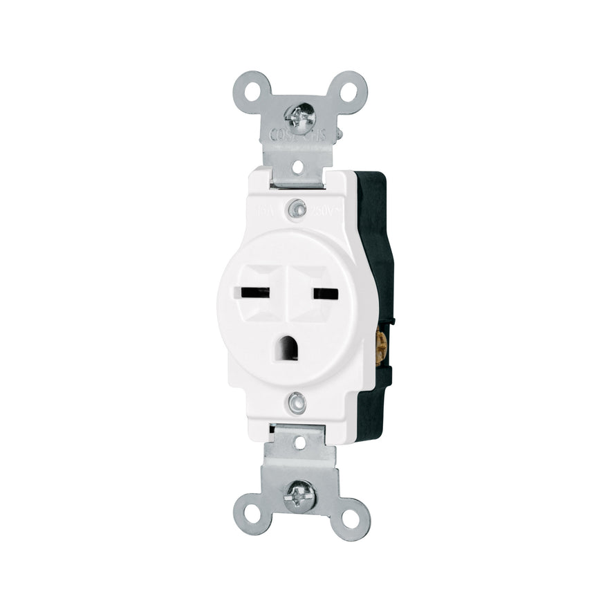 Contacto sencillo, cara de chino, Standard, blanco, Volteck Caja con 10, 47732