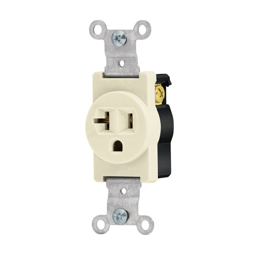 Contacto sencillo, 2 polos 3 hilos, 20 A, Standard, marfil Caja con 10, 46101