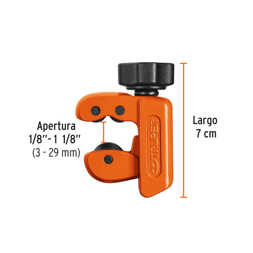 Mini cortador de tubo de cobre 1/8' a 1-1/8' cuchilla 18 mm Caja con 6, 12851