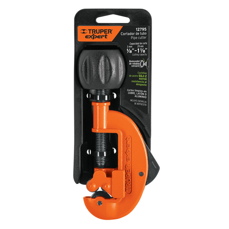 Cortador de tubo de cobre 1/8' a 1-1/8' cuchilla 20mm,Expert Caja con 4, 12795