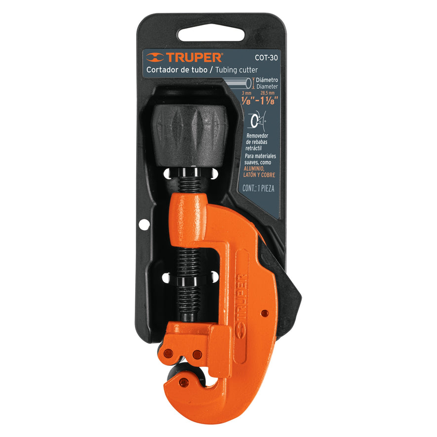 Cortador de tubo de cobre 1/8' a 1-1/8' cuchilla 17mm,Truper Caja con 6, 12853