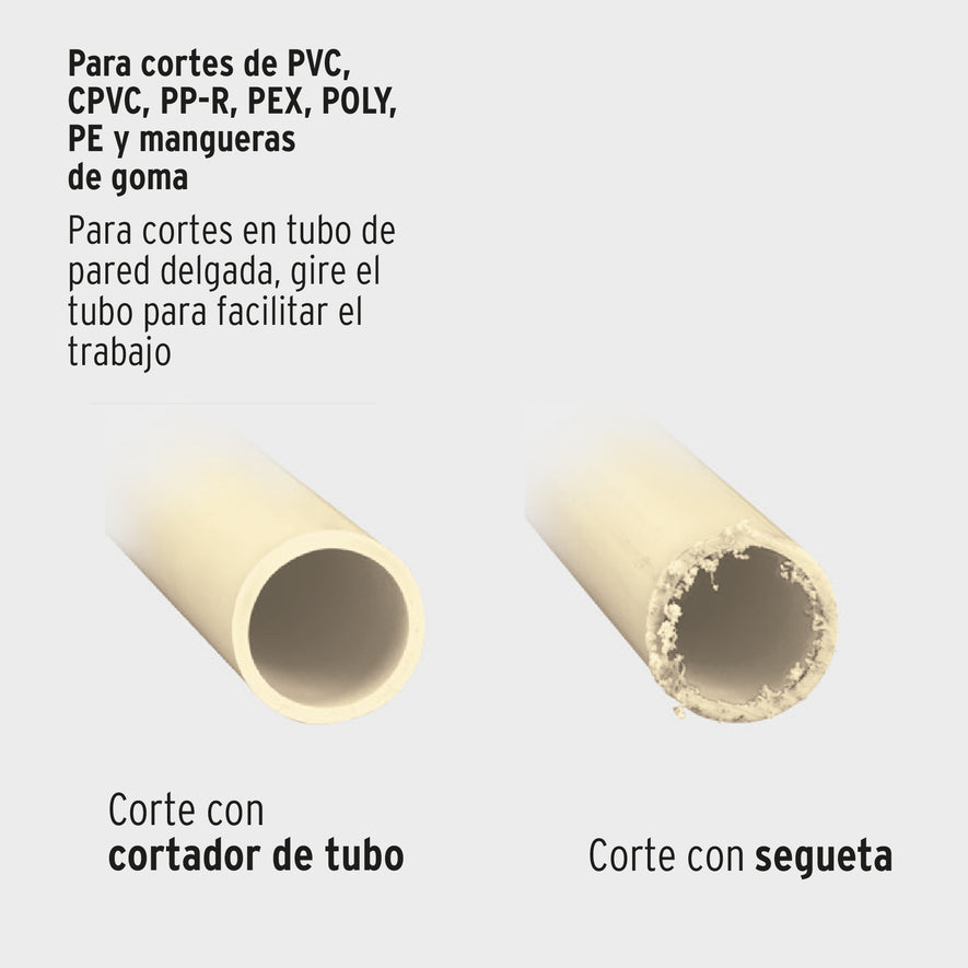 Cortador de tubo de plástico, capacidad corte 3/4', TRUPER Caja con 4, 12857