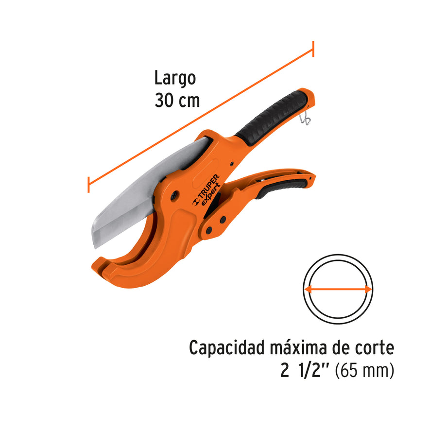 Cortador profesional tubo de plástico, corte 2-1/2', EXPERT Caja con 2, 12867