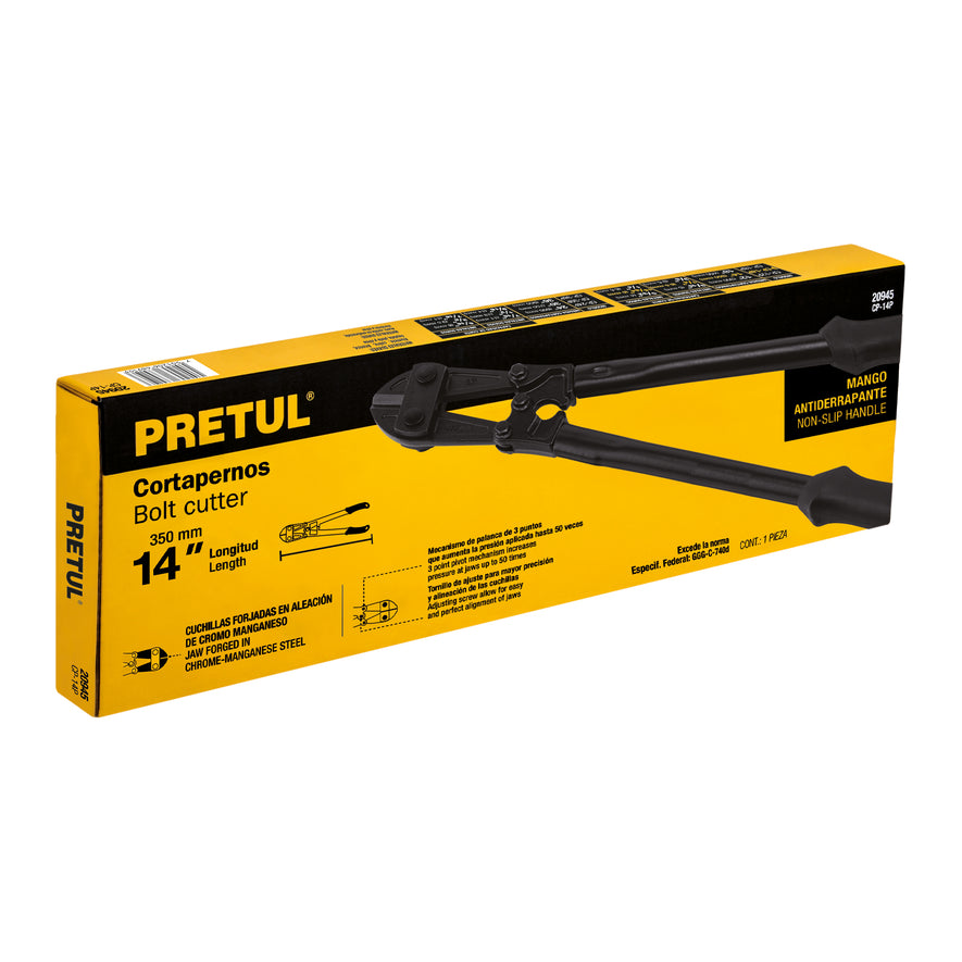 Cortapernos 14', mango tubular, PRETUL Caja con 2, 20945