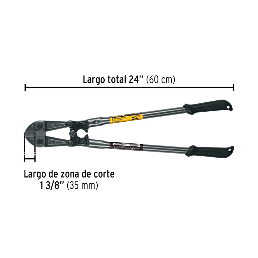 Cortapernos 24', mango tubular, PRETUL Caja con 2, 20947