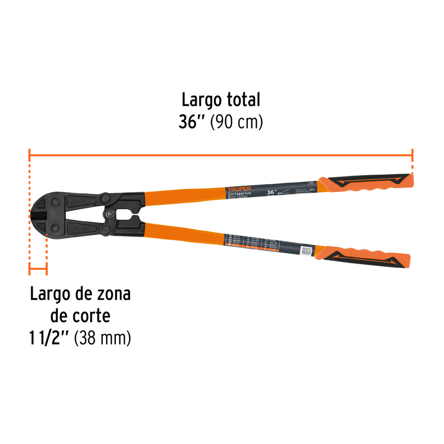 Cortapernos 36', profesional, TRUPER, 12835