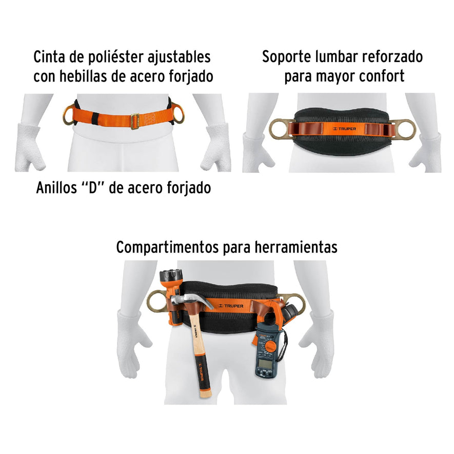 Cinturón de posicionamiento talla 44, Truper, 14652