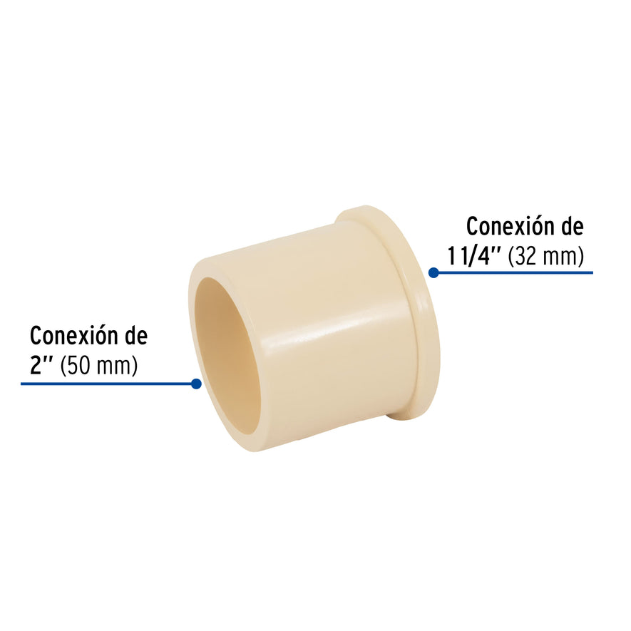 Reducción bushing CPVC 2' x 1-1/4', Foset Caja con 4, 48946