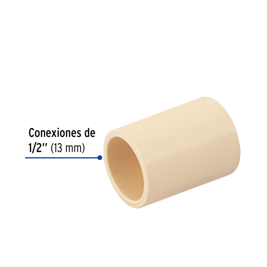 Cople de CPVC de 1/2', Foset Caja con 40, 45126