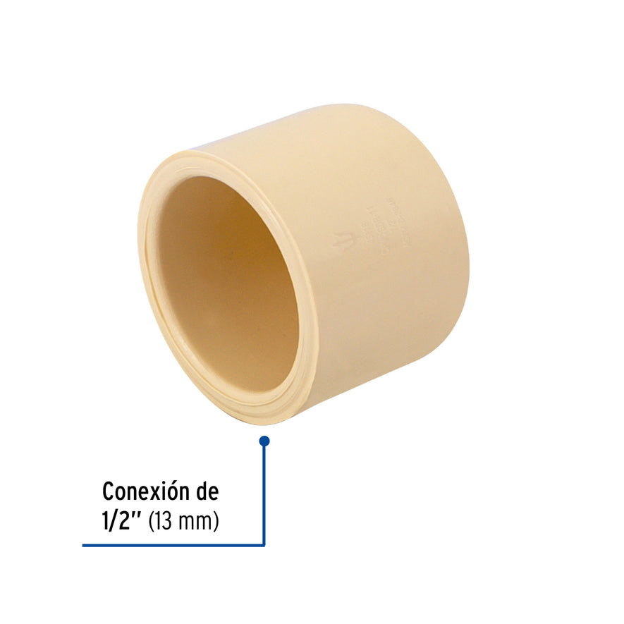 Tapón de CPVC 1/2', Foset Caja con 40, 45118