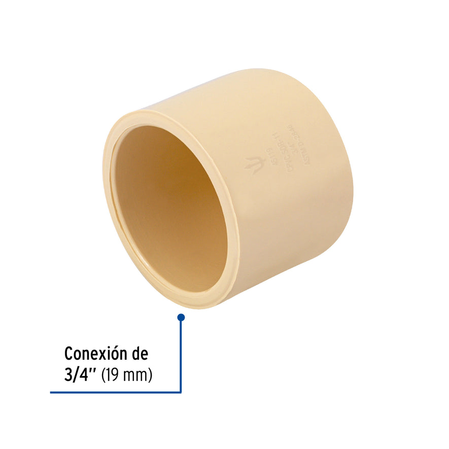 Tapón de CPVC 3/4', Foset Caja con 20, 45119