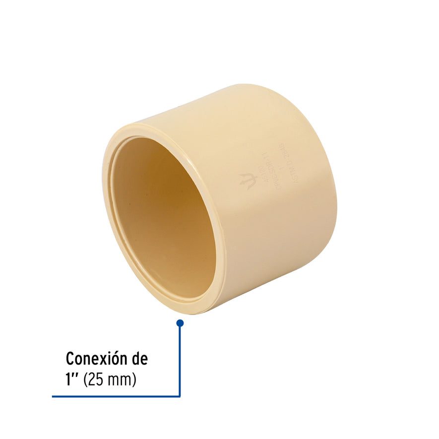 Tapón de CPVC 1', Foset Caja con 20, 45120