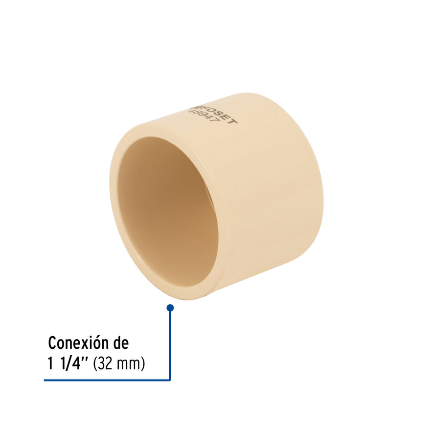 Tapon de CPVC 1-1/4', Foset Caja con 4, 48947