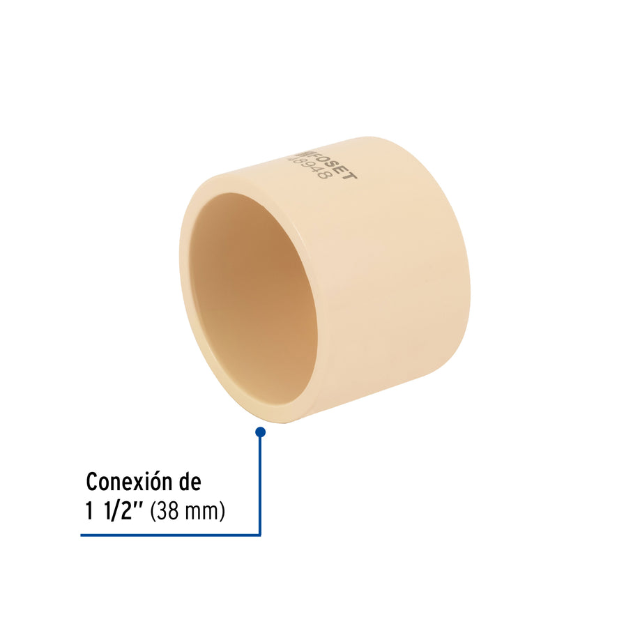 Tapon de CPVC 1-1/2', Foset Caja con 4, 48948