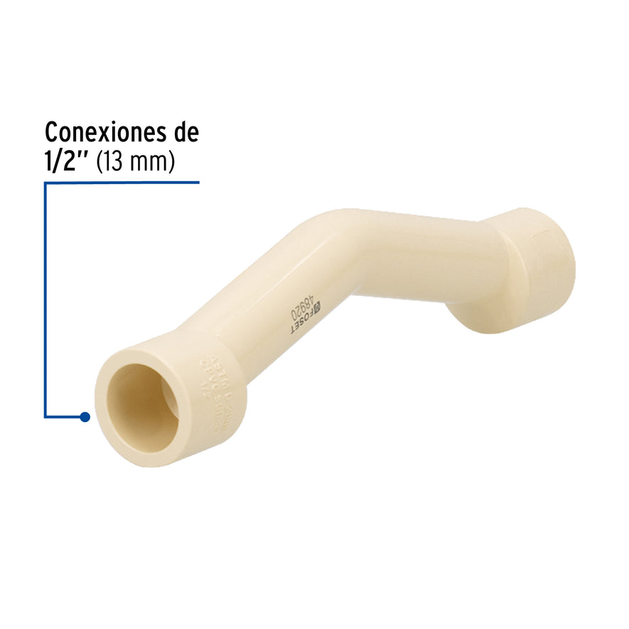Puente de CPVC 1/2', Foset Caja con 10, 48920