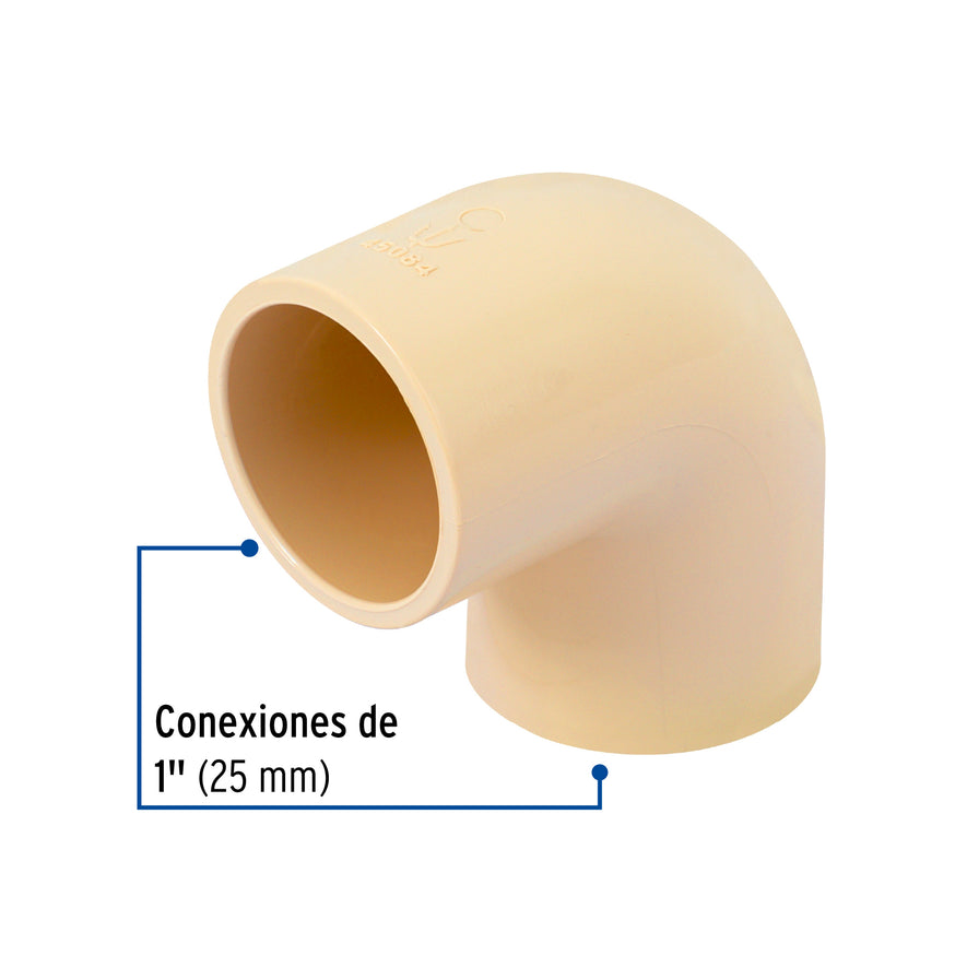 Codo 90° de CPVC de 1', Foset Caja con 20, 45084