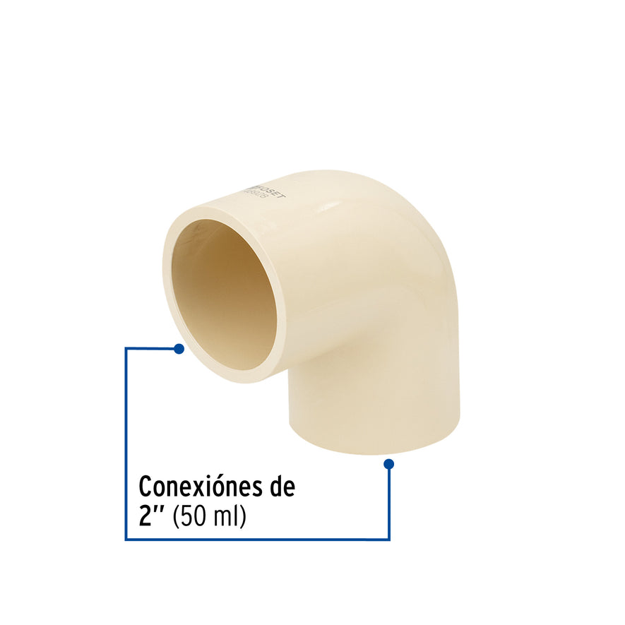 Codo 90° de CPVC de 2', Foset Caja con 4, 48928