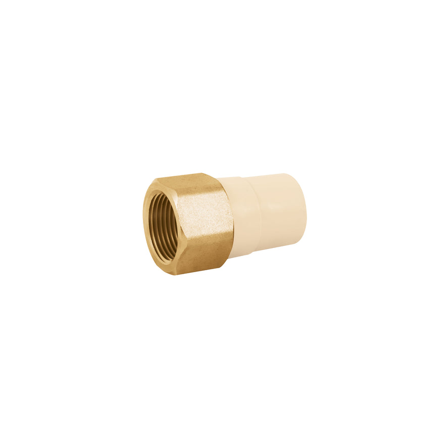 Adaptador hembra de CPVC 1' con inserto metálico, Foset Caja con 10, 45109